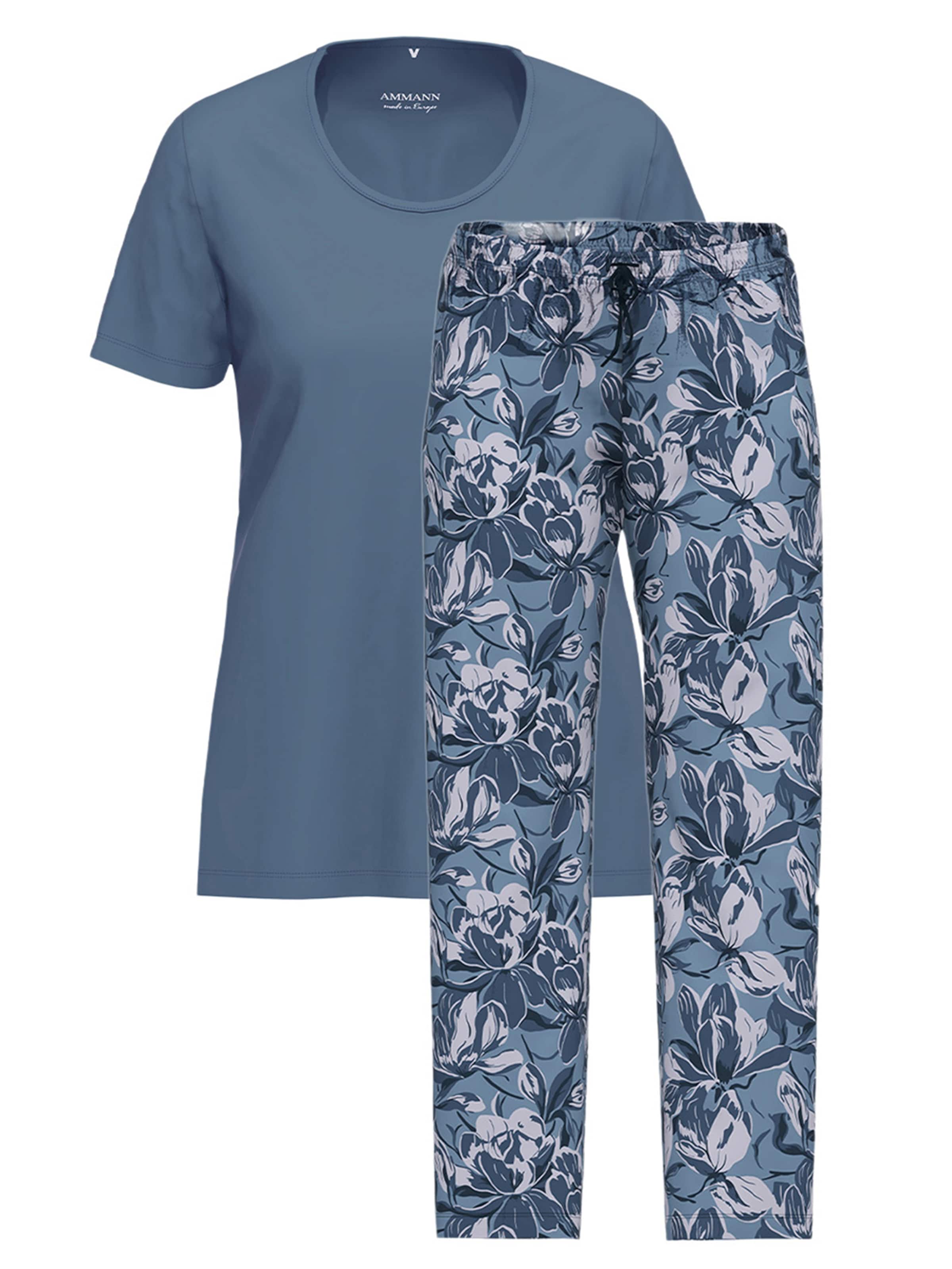 Ammann Pajama 'Night & Home' in Blue: front