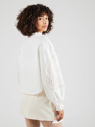 OBJECT Bluse 'OBJBRODERA' in Weiß
