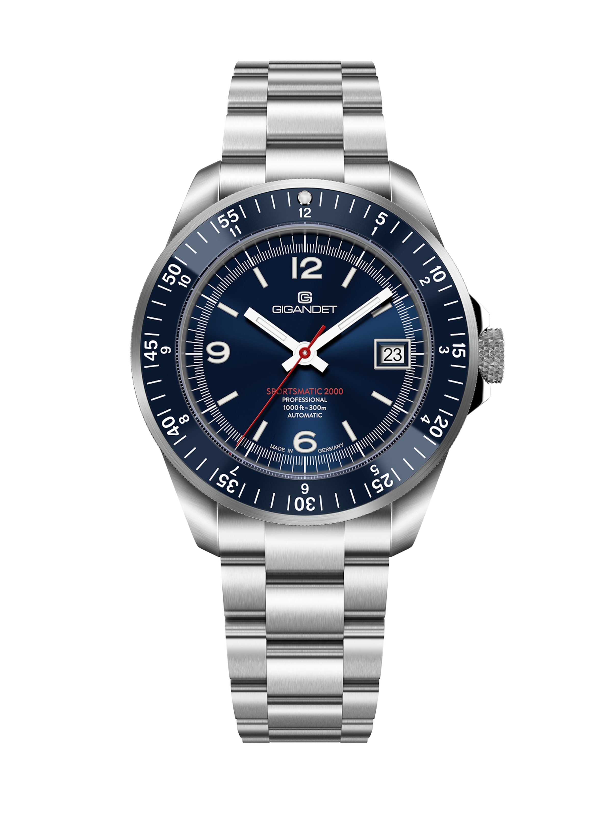 Gigandet Analog Watch 'SPORTSMATIC 2000' in Blue: front