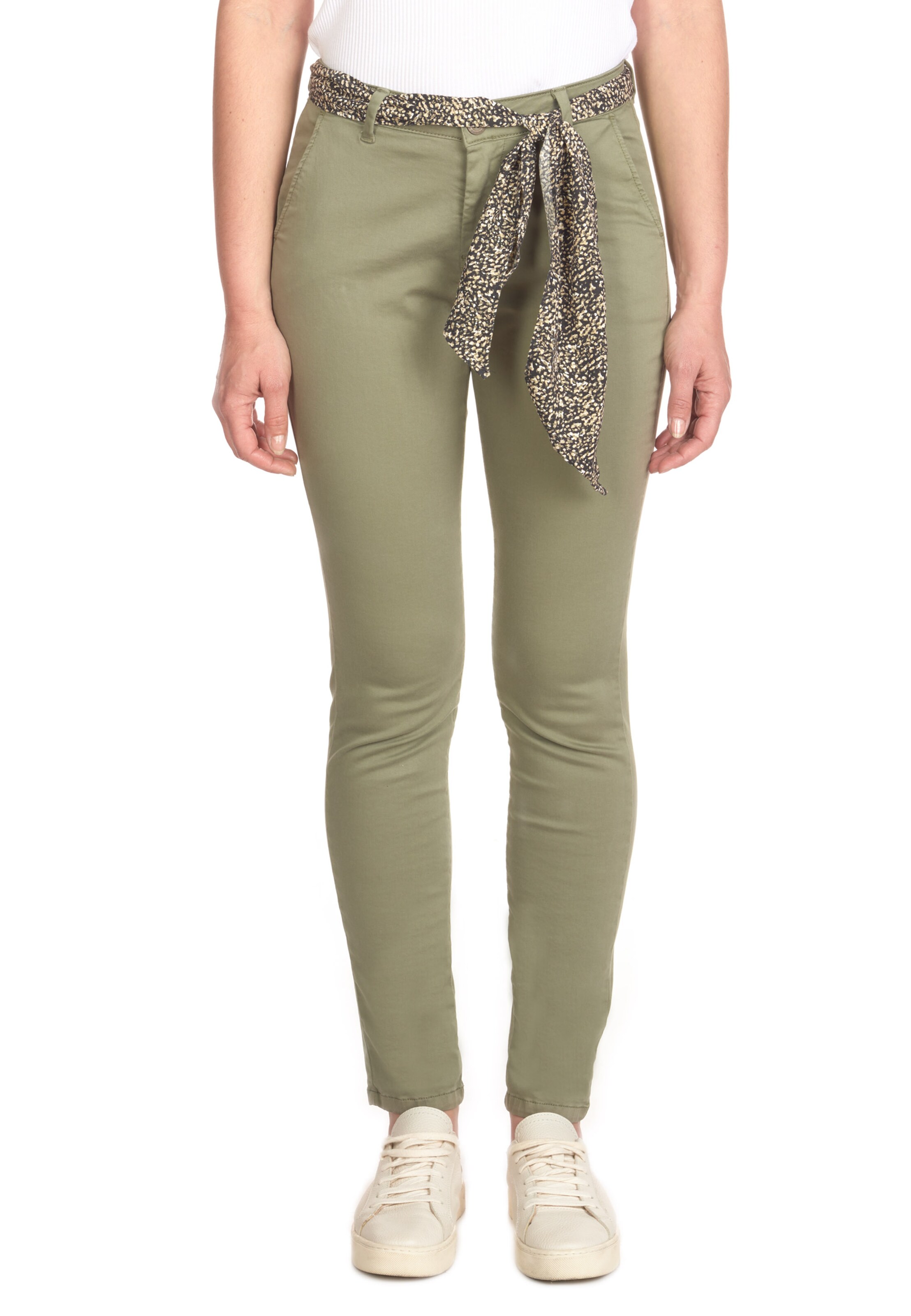Coupe slim Pantalon chino 'DYLI 4' Le Temps Des Cerises en vert : devant