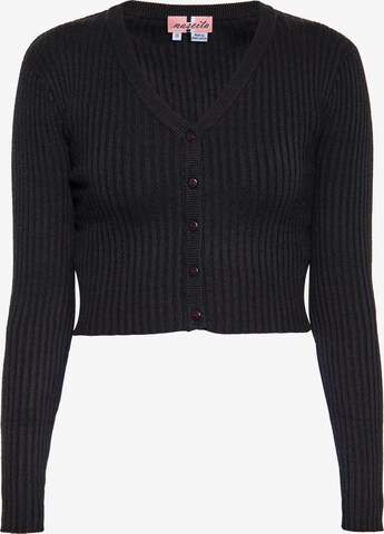 swirly Knit Cardigan in Black: front