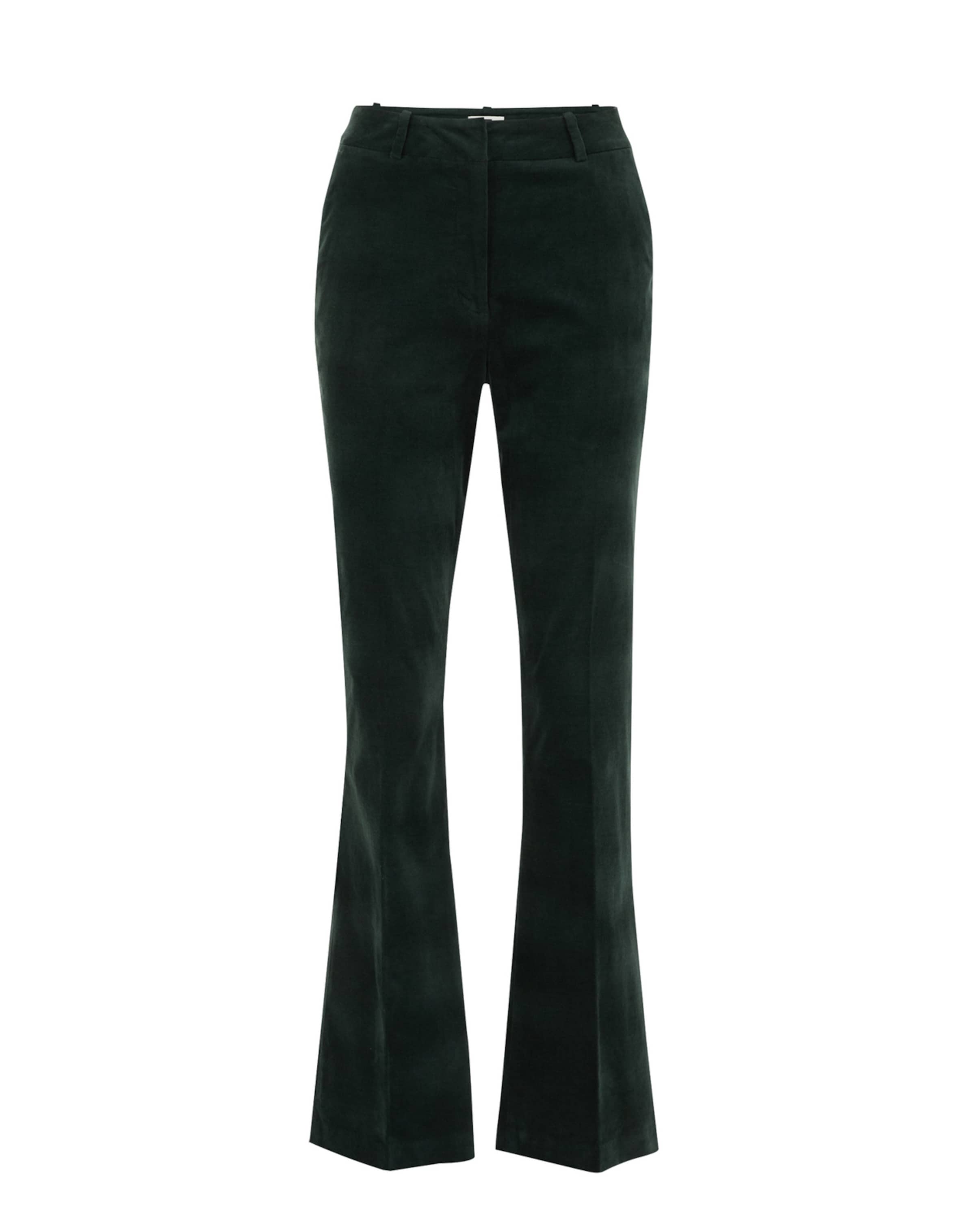 WE Fashion Štandardný strih Nohavice s pukmi - Zelená: predná strana