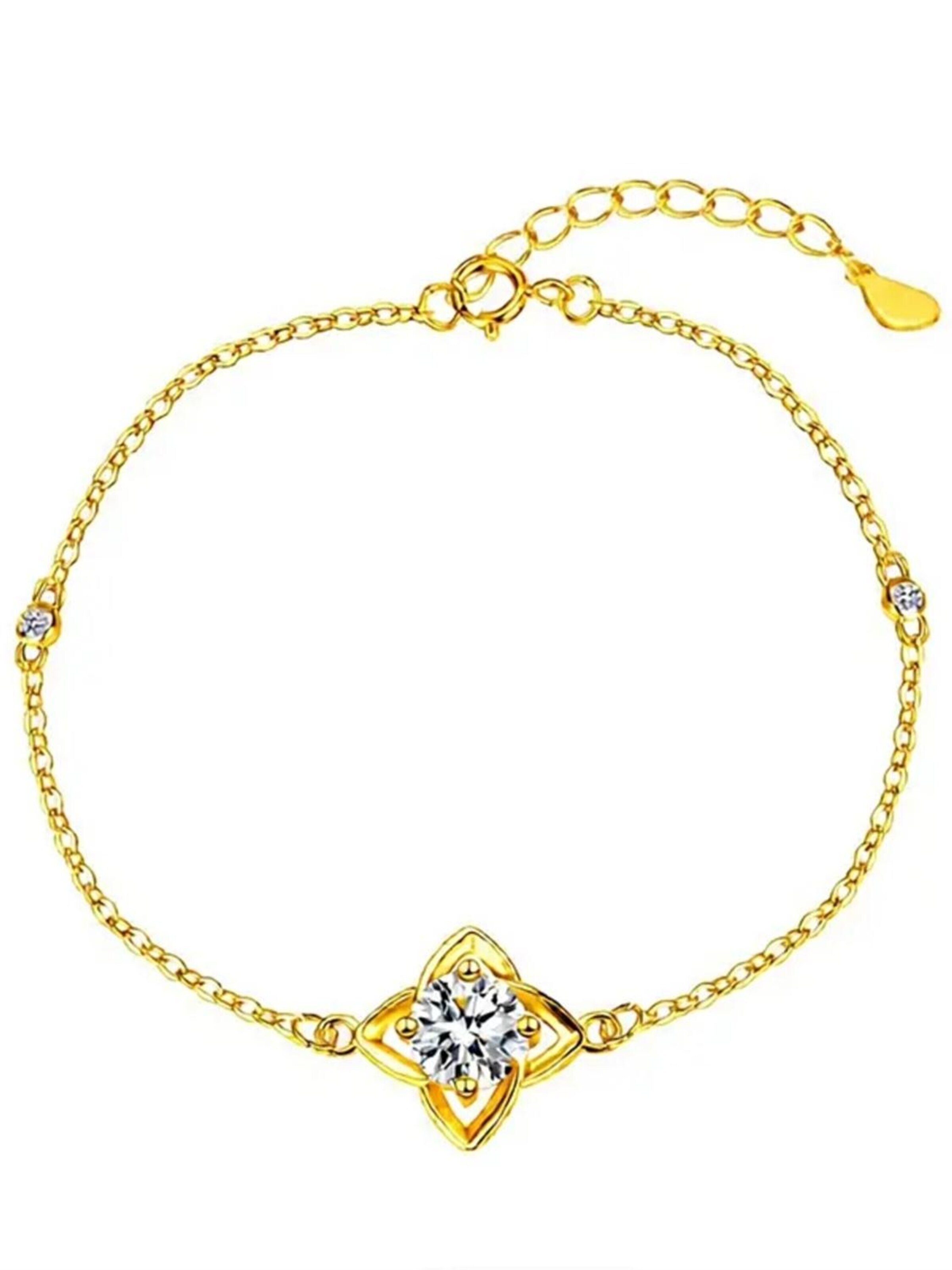 Staufergold Armband 'Moissanit Armband „Single Stone“ 1 ct'‌‌‌‌‌‌‌‌‌‌ in Gold: Vorderseite