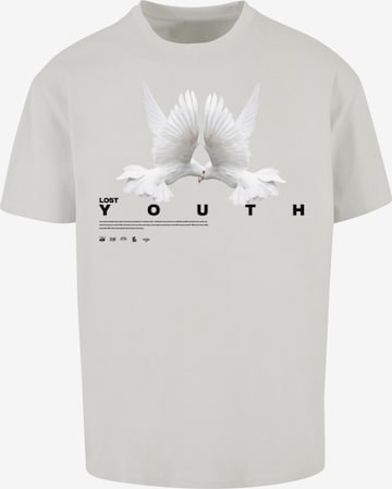 pelēks Lost Youth T-Krekls 'Dove': no priekšpuses
