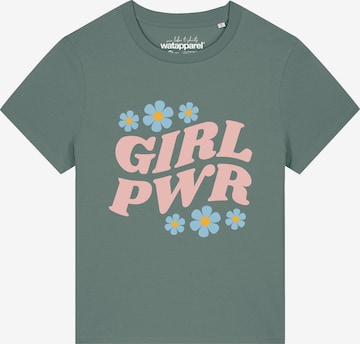 Watapparel Shirt 'Girl power' in Groen: voorkant