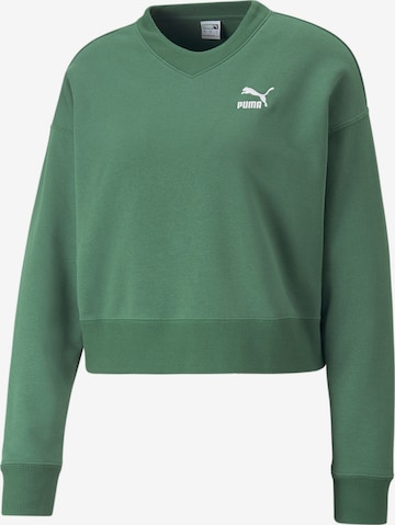 PUMA Sportief sweatshirt 'Classics' in Groen: voorkant