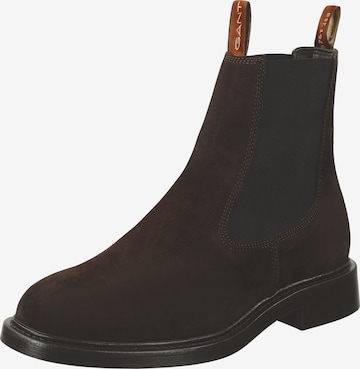 GANT - Botas chelsea em castanho: frente