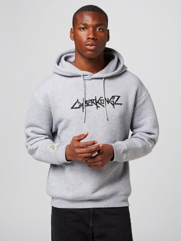 About You x Cyberkongz - Sweatshirt 'Leo' em cinzento: frente