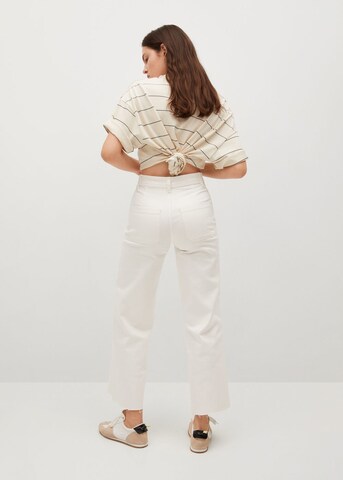 Wide leg Jeans 'Catherin' de la MANGO pe alb