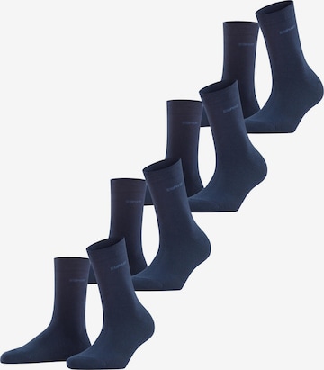 ESPRIT Socks 'Solid 4-Pack' in Blue: front
