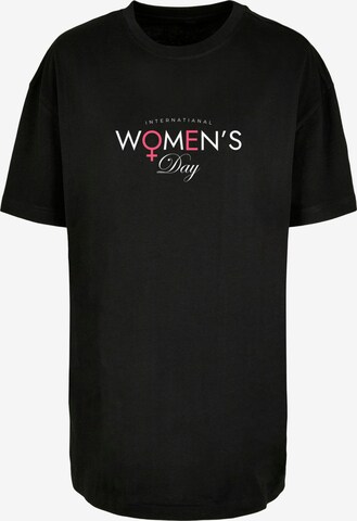 Merchcode Oversized shirt 'WD - International Women's Day' in Zwart: voorkant