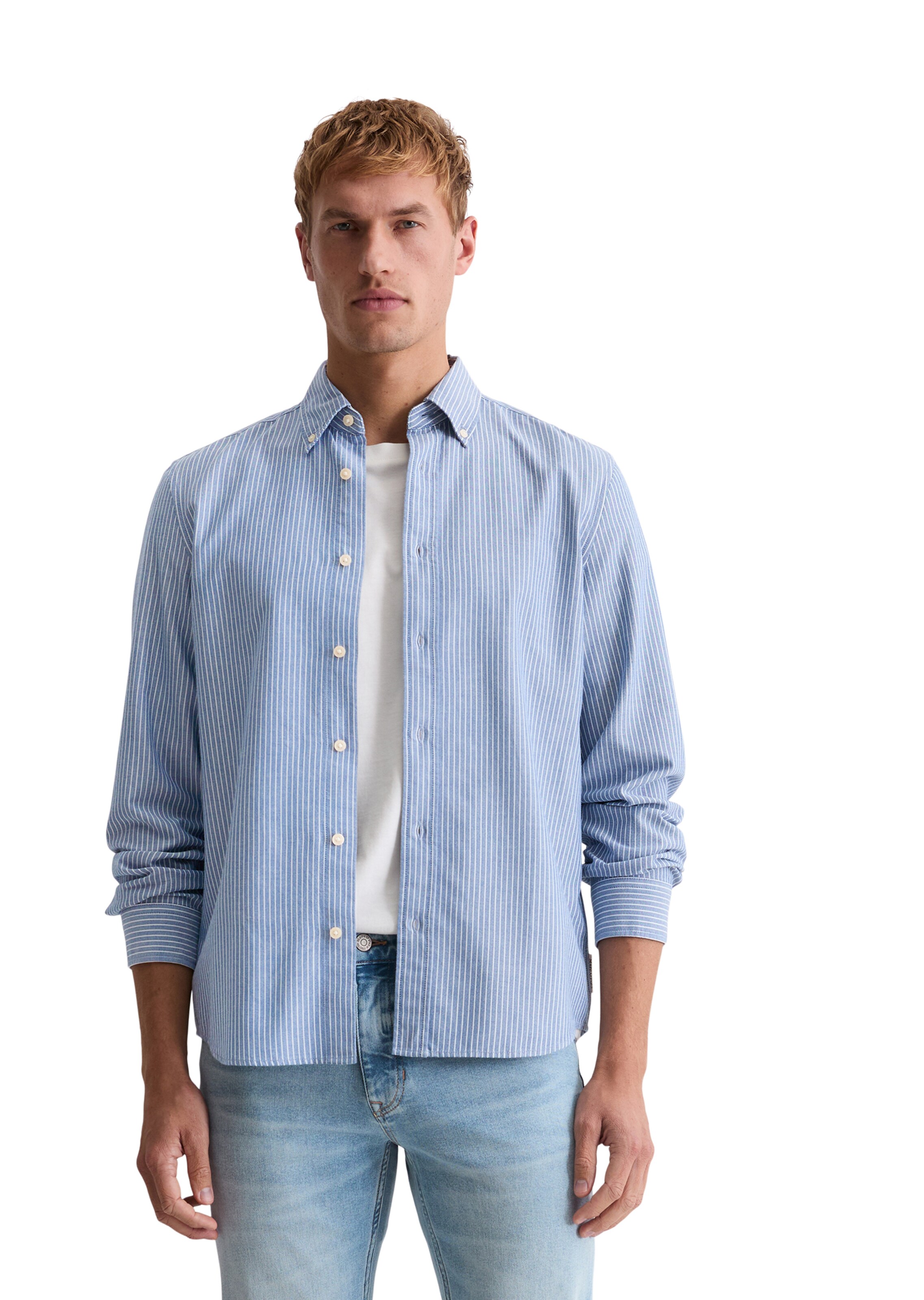 Marc O'Polo Regular fit Overhemd in Blauw: voorkant