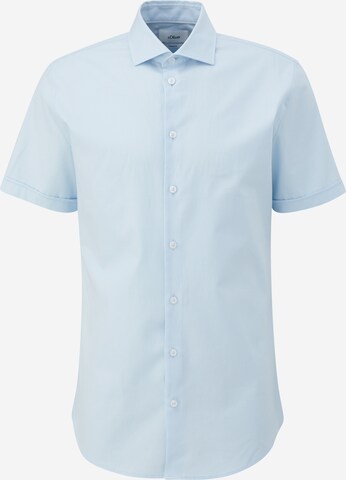 s.Oliver BLACK LABEL Button Up Shirt in Blue: front