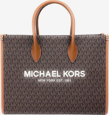 Michael Kors - Bolso de mano 'Mirella Medium Signature Logo Tote Bag' en marrón: frente