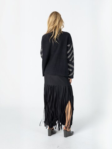 Coster Copenhagen - Saia ' Fringe ' em preto: atrás