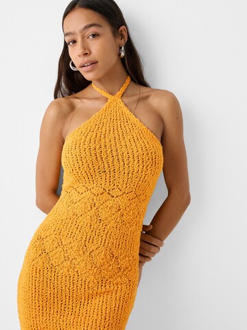 Bershka Knitted dress in Orange