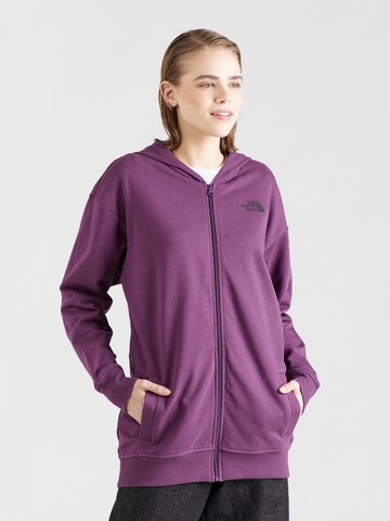 THE NORTH FACE - Sudadera con cremallera en lila: frente