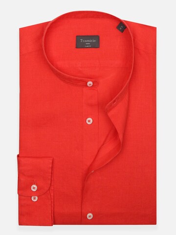 Slim fit Camicia business 'Caravaggio Essentials Linen Man Shirt Light Blue' di 7Camicie in arancione: frontale
