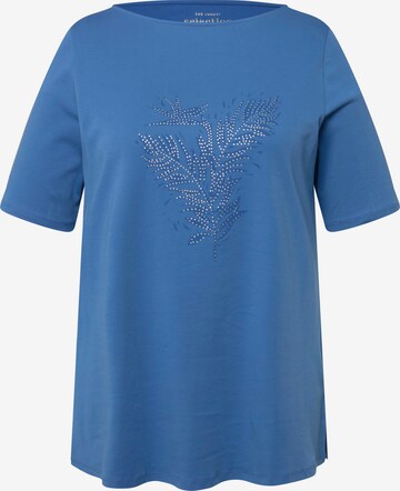 T-shirt Ulla Popken en bleu : devant