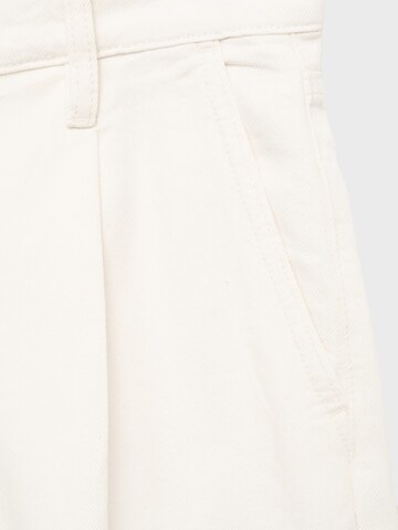 MANGO Loosefit Veckad byxa 'MARINA' i vit