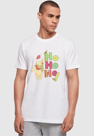 ABSOLUTE CULT Shirt 'Winnie The Pooh - Ho Ho Ho' in White: front