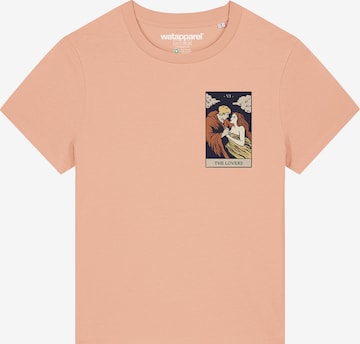 Maglietta 'Tarot The Lovers' di Watapparel in arancione: frontale