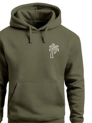 Neverless Sweatshirt 'Palm Lineart Logo' in Green