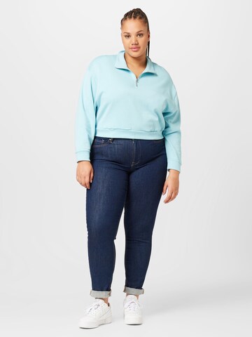 Levi's® Plus Mikina 'PL Cosmo 1/4 Zip' - Modrá