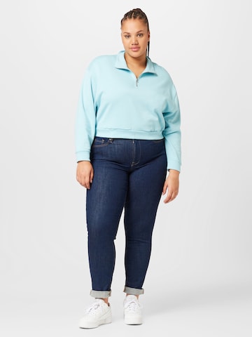 Levi's® Plus Sweatshirt 'PL Cosmo 1/4 Zip' in Blau