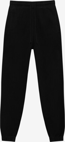 Pull&Bear Loosefit Kalhoty – černá: přední strana