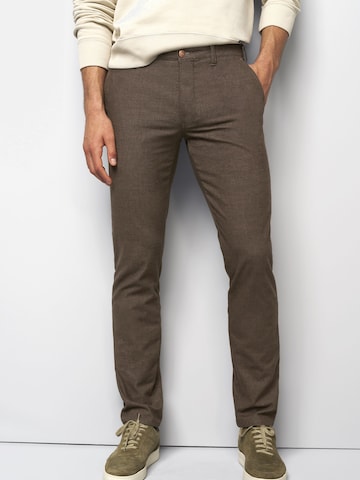 Regular Pantalon chino MEYER en marron : devant
