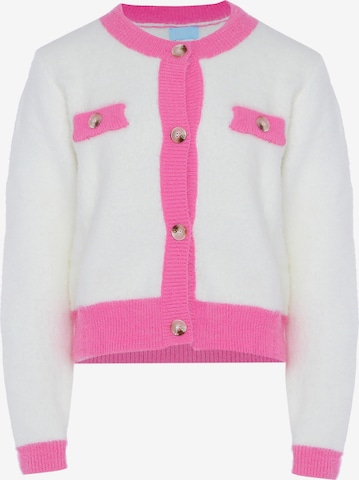 Poomi Knit Cardigan in White: front