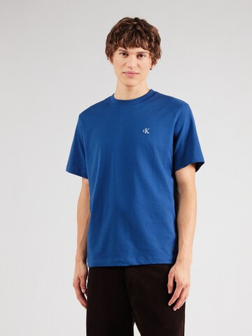Tricou de la Calvin Klein Jeans pe albastru: față