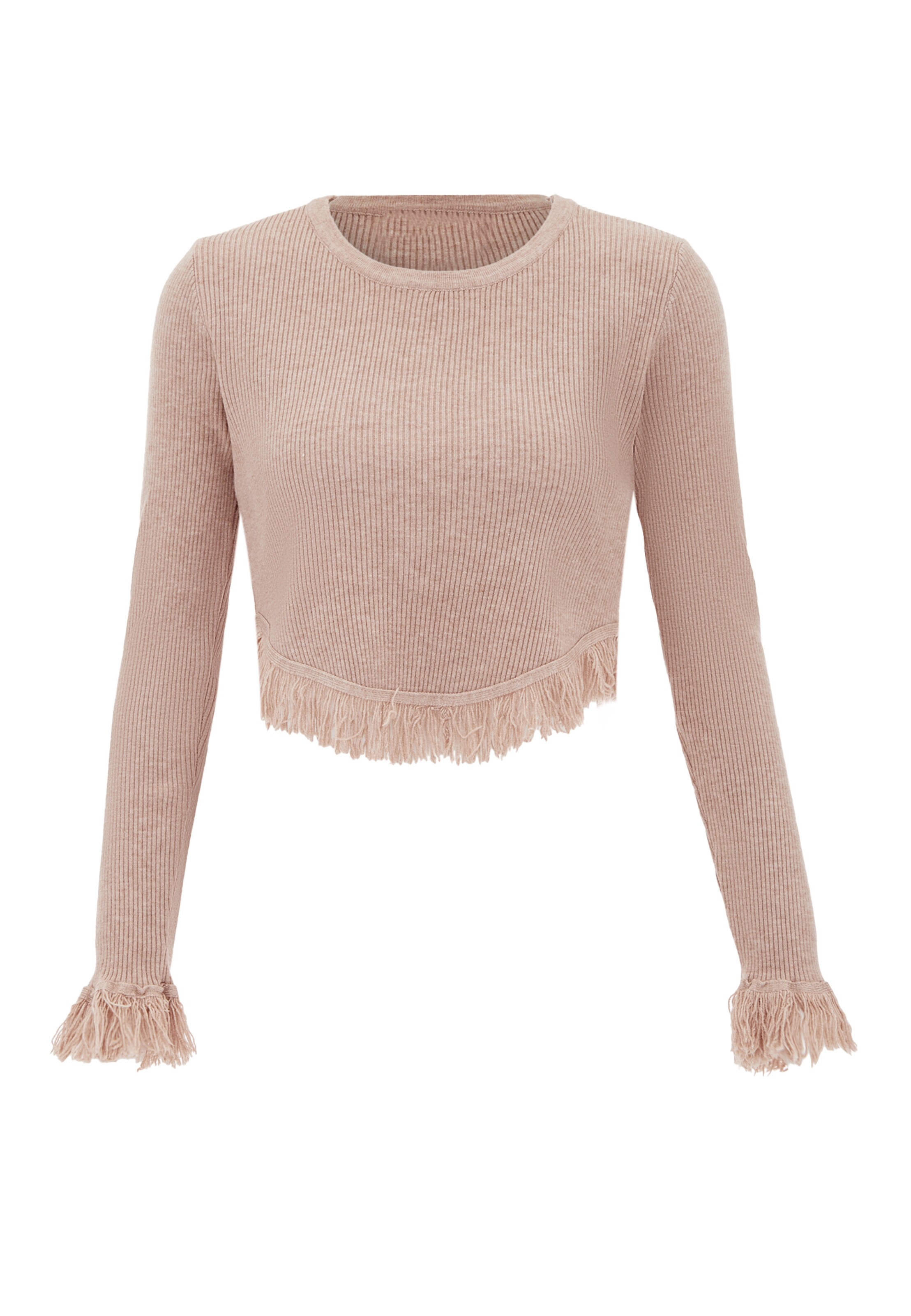 Pull-over swirly en beige : devant