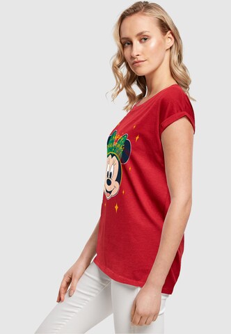 ABSOLUTE CULT Shirt 'Minnie Mouse - Happy Christmas' in Rood