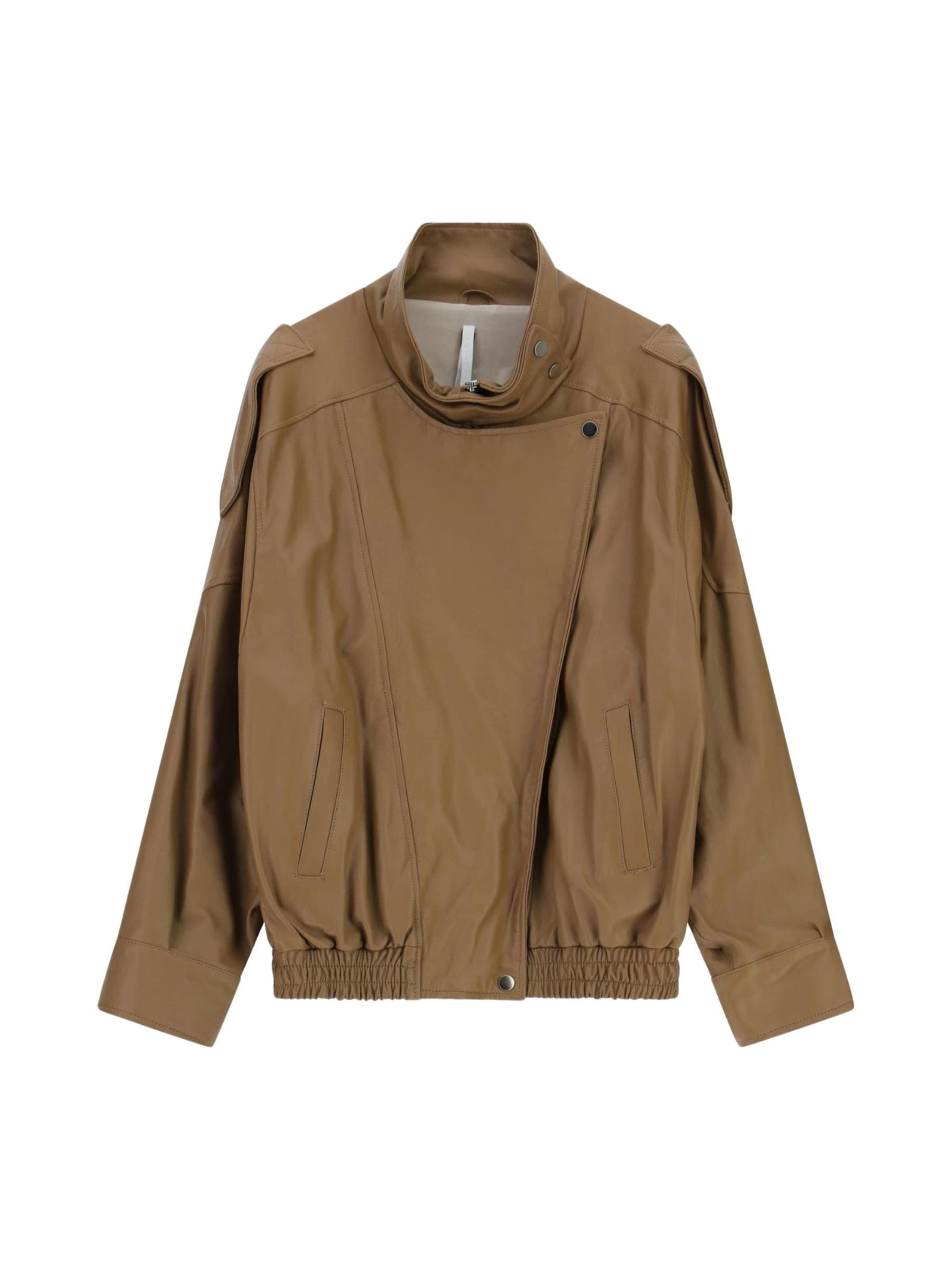IMPERIAL Übergangsjacke 'IMPERIAL BOMBER IN PELLE GIUBBINO'‌‌ in Braun: Vorderseite