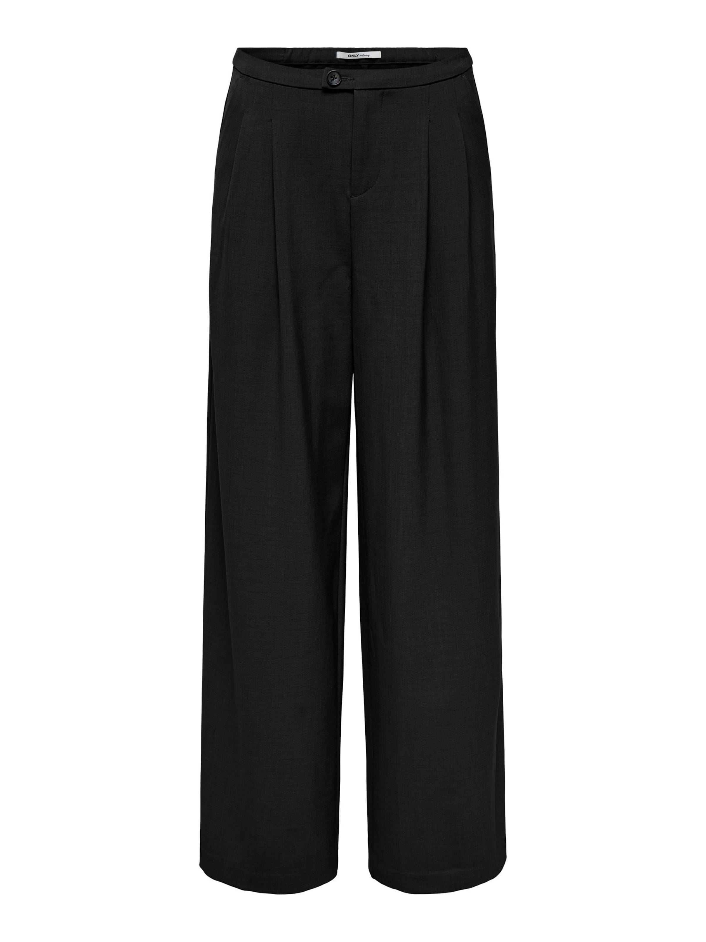 ONLY regular Bukser med lægfolder i sort: forside