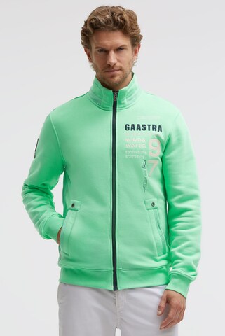 Gaastra Zip-Up Hoodie in Green: front