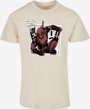 ABSOLUTE CULT Shirt 'Deadpool - Tacos Breaktime' in Beige: front