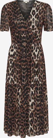 SOAKED IN LUXURY Jurk ' Aldora Nora ' in Bruin: voorkant