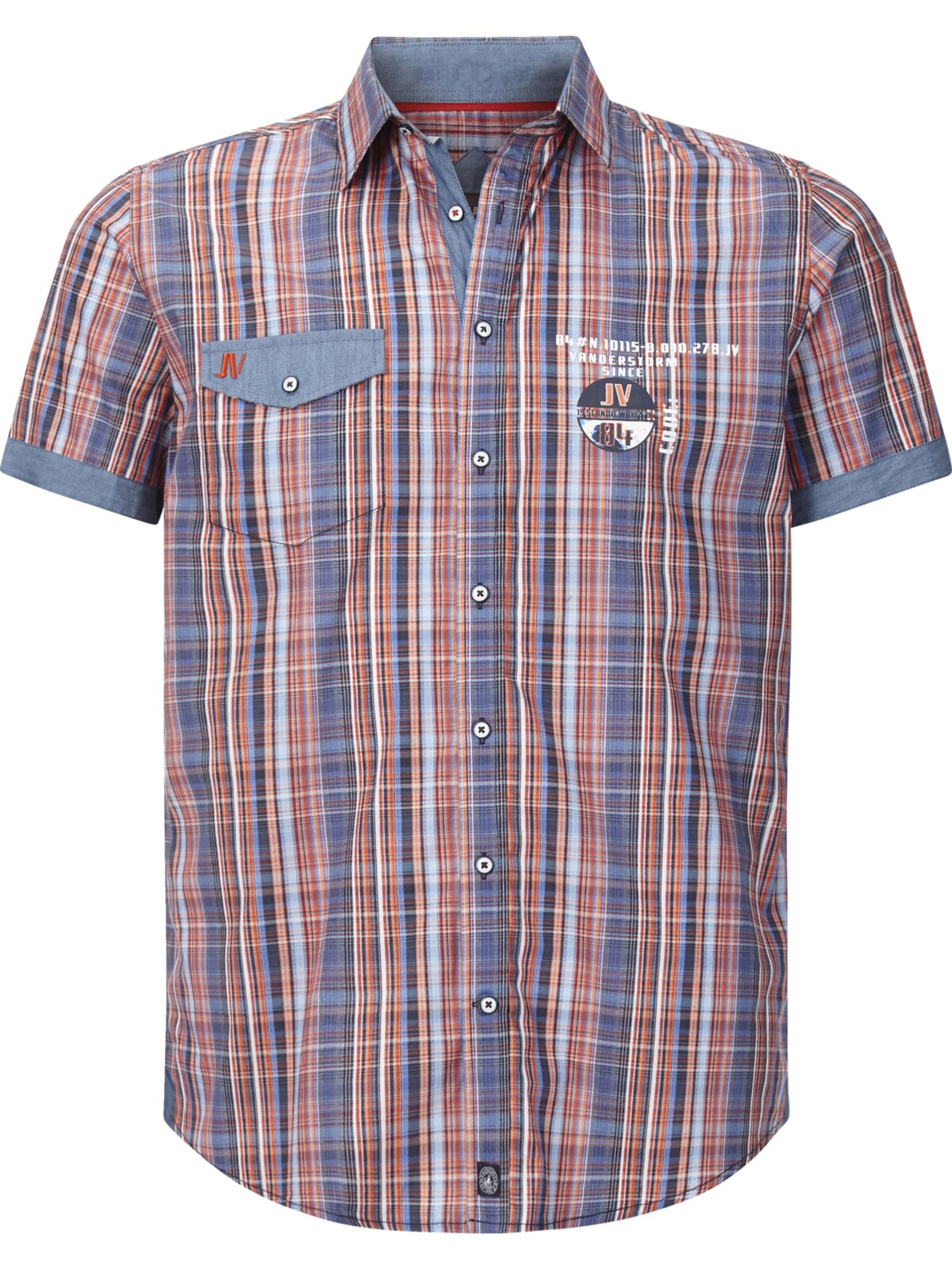 Jan Vanderstorm Comfort Fit Kurzarmhemd ' Wim ' in Blau: Vorderseite