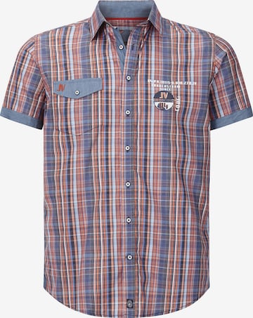 Jan Vanderstorm Comfort fit Button Up Shirt ' Wim ' in Blue: front