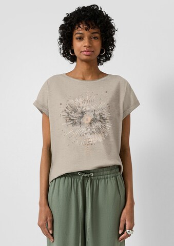 T-shirt QS en beige : devant