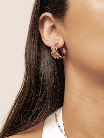 Hey Happiness - Pendientes 'Multi Band Crystal Hoop' en oro