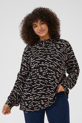 KAFFE CURVE Bluse 'Lune' in Schwarz: Vorderseite