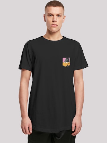 T-Shirt 'Looney Tunes Daffy Duck Face' F4NT4STIC en noir : devant