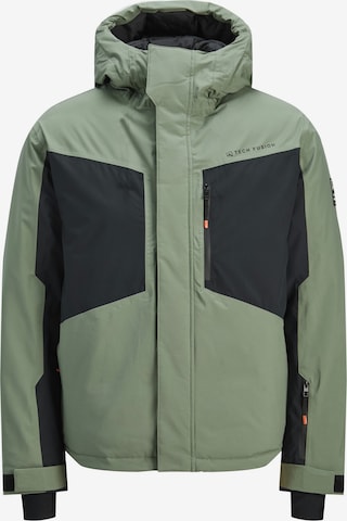 Veste d’hiver 'Alpes Ski' Jack & Jones Junior en vert : devant