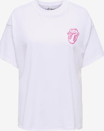 ONLY Футболка 'ONLROLLING STONES' в Белый: спереди