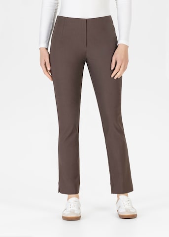 STEHMANN Slimfit Hose 'Ina' in Braun: Vorderseite