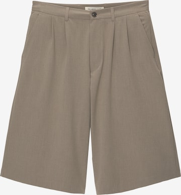 Wide Leg Pantalon à pince Pull&Bear en gris : devant